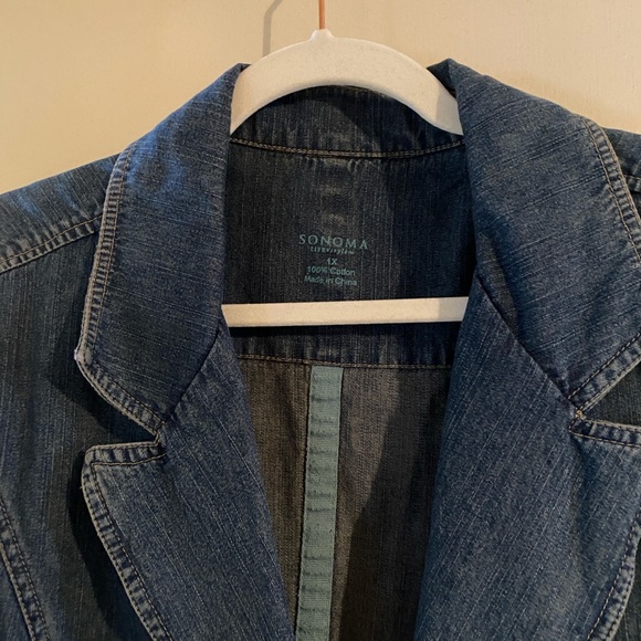 Sonoma Classic Blue Denim Blazer Jacket - Picture 2 of 7